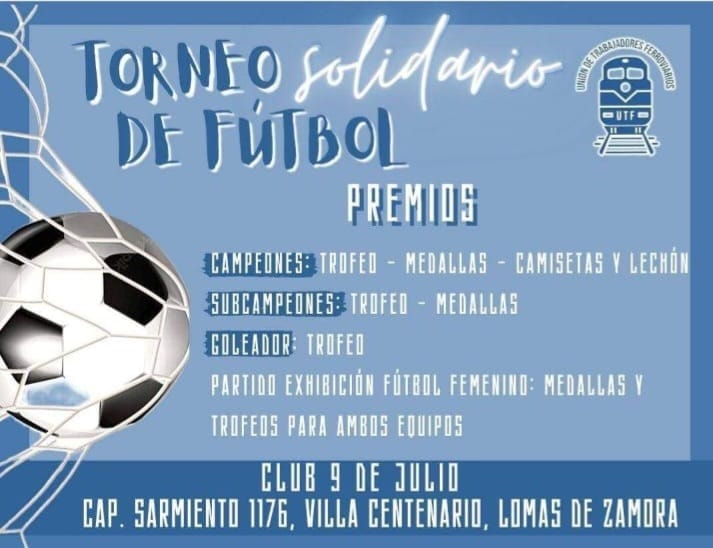 La Unión de Trabajadores Ferroviarios (UTF) llevó a cabo este martes un Torneo Solidario de Fútbol relámpago en Lomas de Zamora 