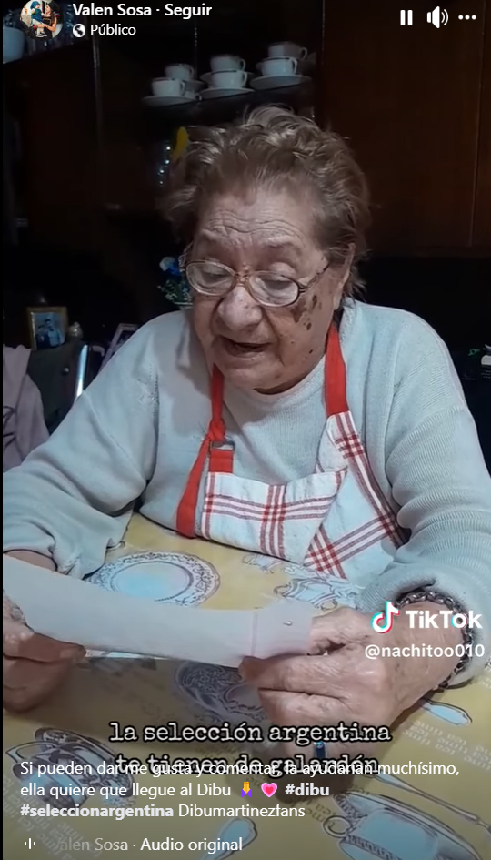 Tiene 84 años y es una bisabuela fanática del fútbol que le escribió una canción a su ídolo Dibu Martínez