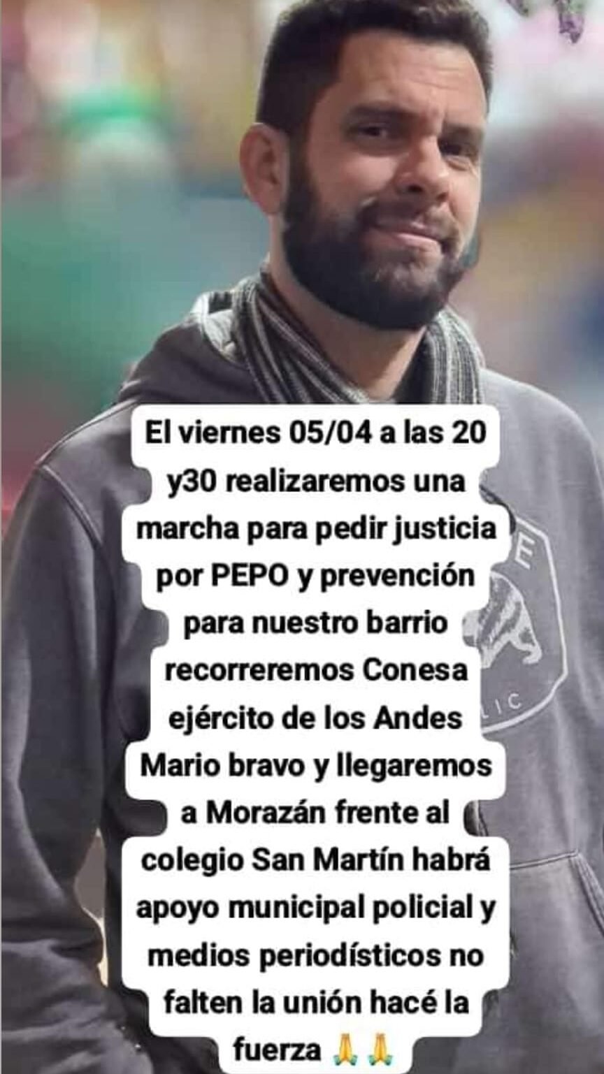 Familiares y allegados del prefecto asesinado convocan a marcha en pedido de justicia por el prefecto y más seguridad para los vecinos 