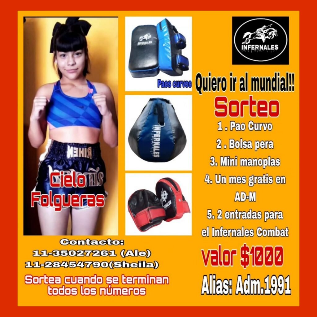 Cielo tiene 14 años y busca ayuda o patrocinio para competir en el Mundial de Kick Boxing que se disputará en España