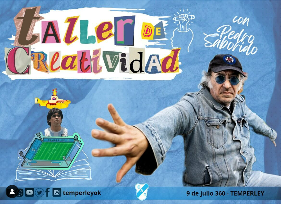 El escritor y guionista, Pedro Saborido, ofrecerá un taller de creatividad en el Club Atlético Temperley