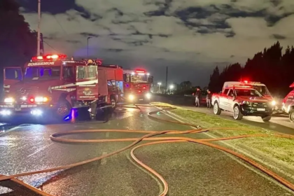 Incendio en taller mecánico