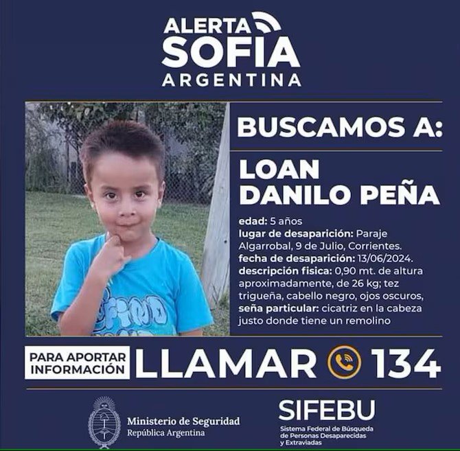 Convocatoria en la Plaza Grigera de Lomas de Zamora para pedir por la aparición de Loan, el nene de 5 años desaparecido en Corrientes