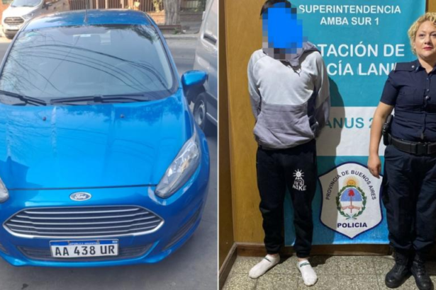 detención de ladrón de autos