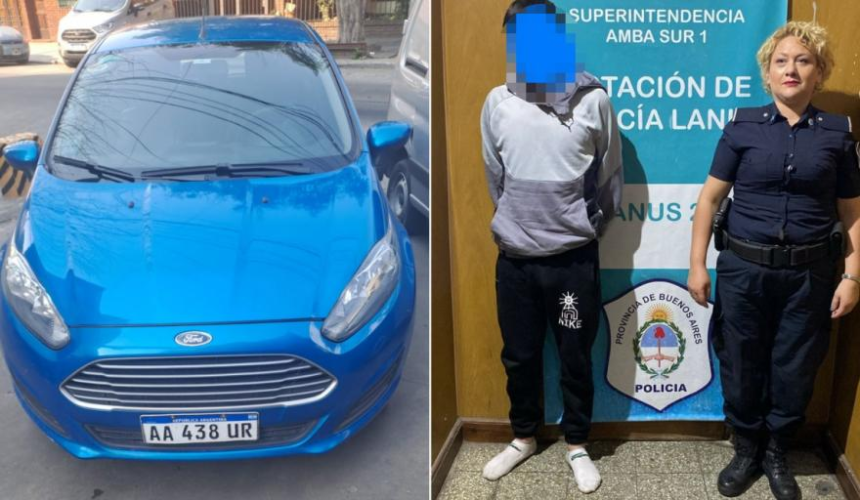 detención de ladrón de autos