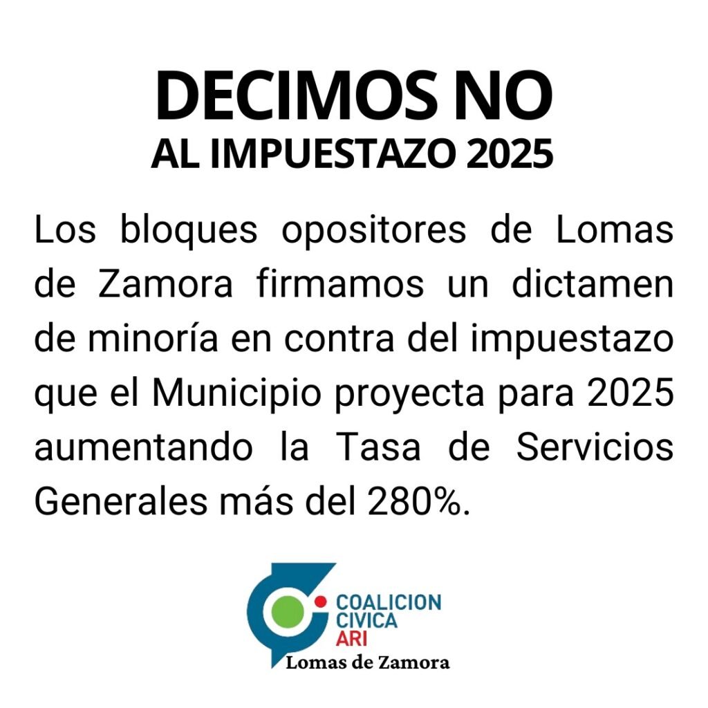 La oposición rechaza el "Impuestazo 2025" proyectado por el municipio de Lomas de Zamora para el próximo año