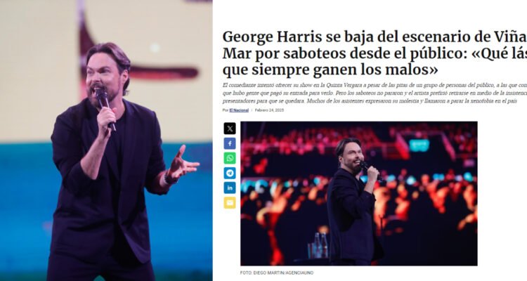 Polémica en Viña del Mar 2025: George Harris abandona el escenario tras abucheos del público y denuncian "boicot"