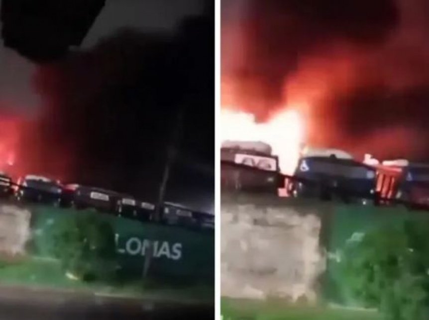 línea 266 - incendio de tres unidades en Bernal