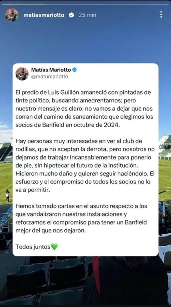 Trabajadores del Club Atlético Banfield denuncian falta de pago y realizan paro con pintadas en el predio