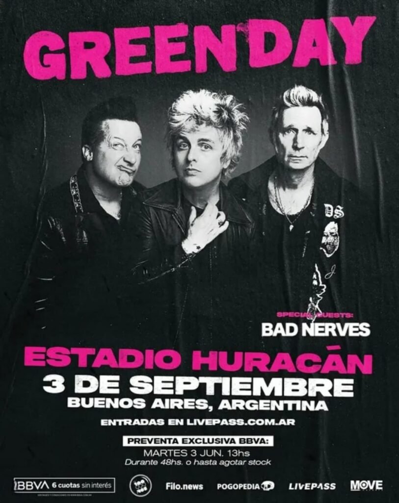 Green Day vuelve a Argentina: tocará en Huracán el 3 de septiembre con su gira “The Saviors Tour” y ya comienza la preventa de entradas