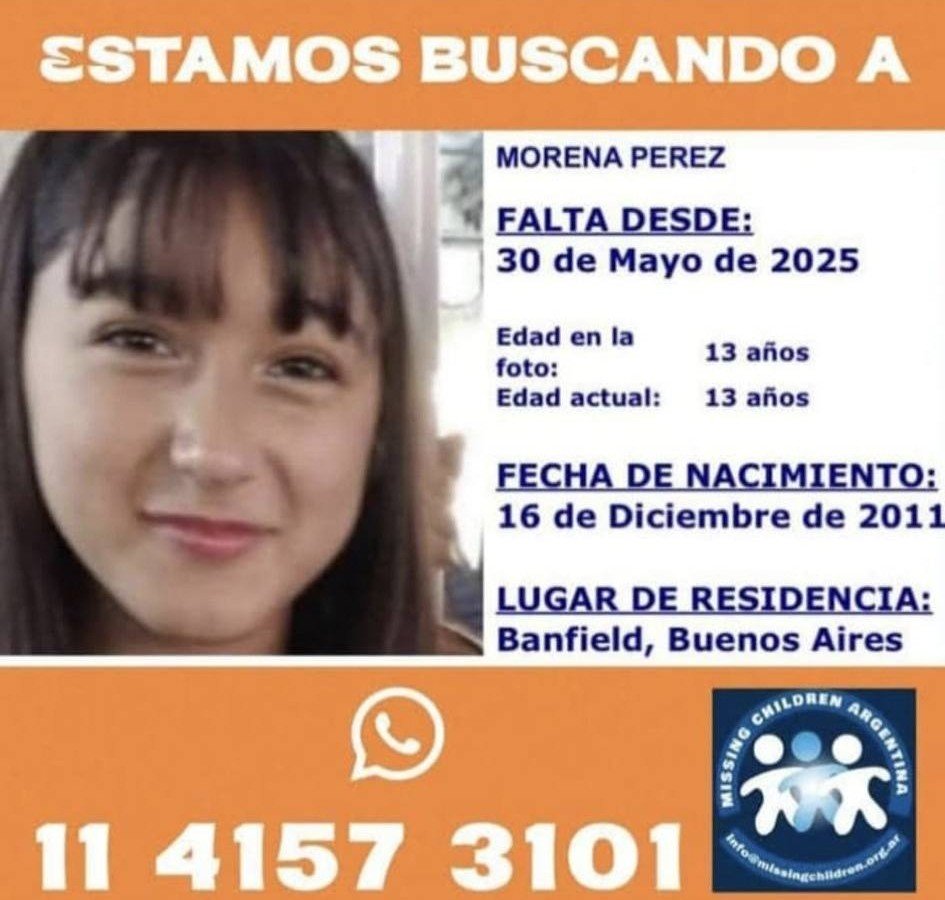 Buscan a una adolescente de 13 años desaparecida: salió de su casa el viernes y no supieron nada más de ella