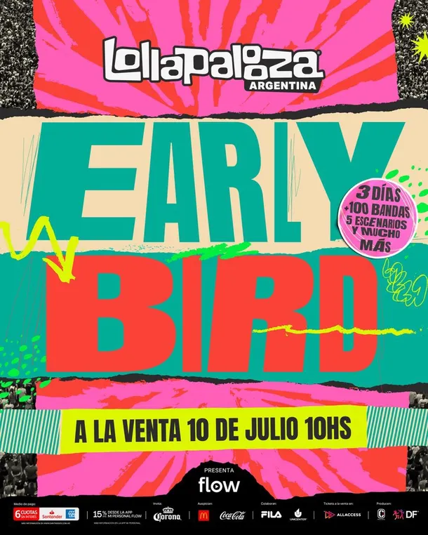 Lollapalooza 2026: cuándo y cómo podés comprar las entradas para el festival más esperado del año