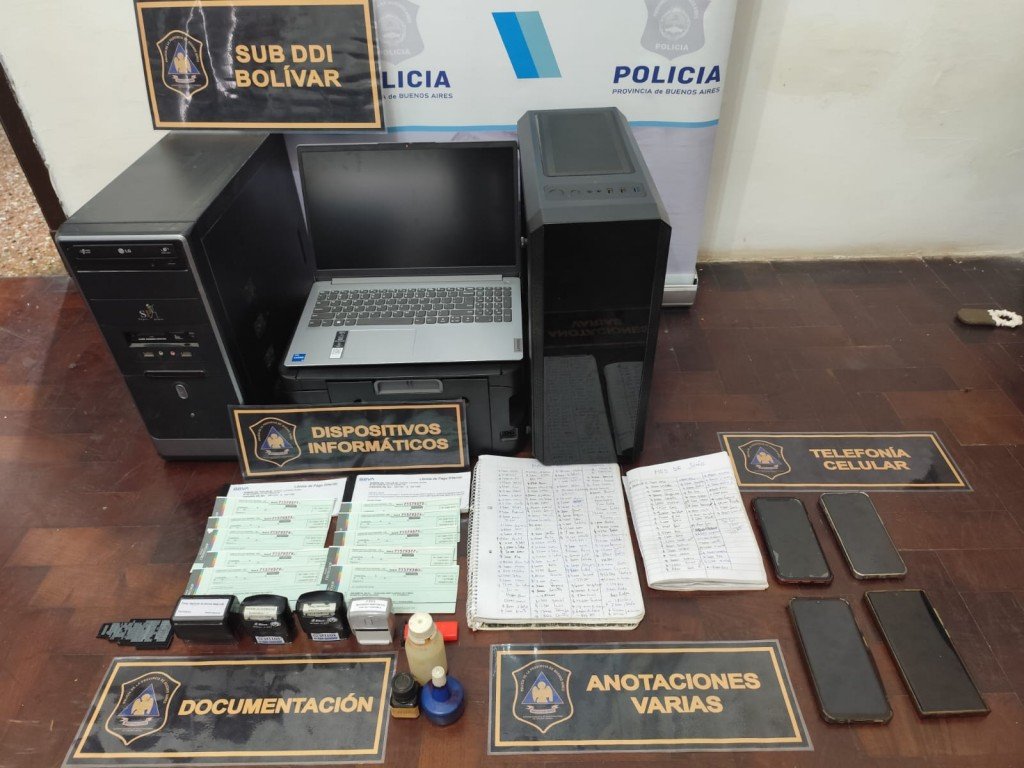 Engranajes del fraude: así cayó una banda que falsificaba cheques y operaba entre Bolívar y Banfield