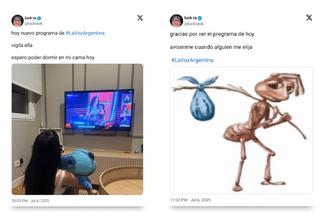 Luck Ra habló sobre su relación con La Joaqui tras los memes y rumores sobre los supuestos celos en La Voz Argentina