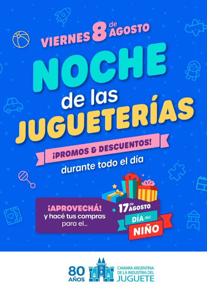 “La noche de las jugueterías” llega con importantes descuentos en la región para anticipar el Día del Niño