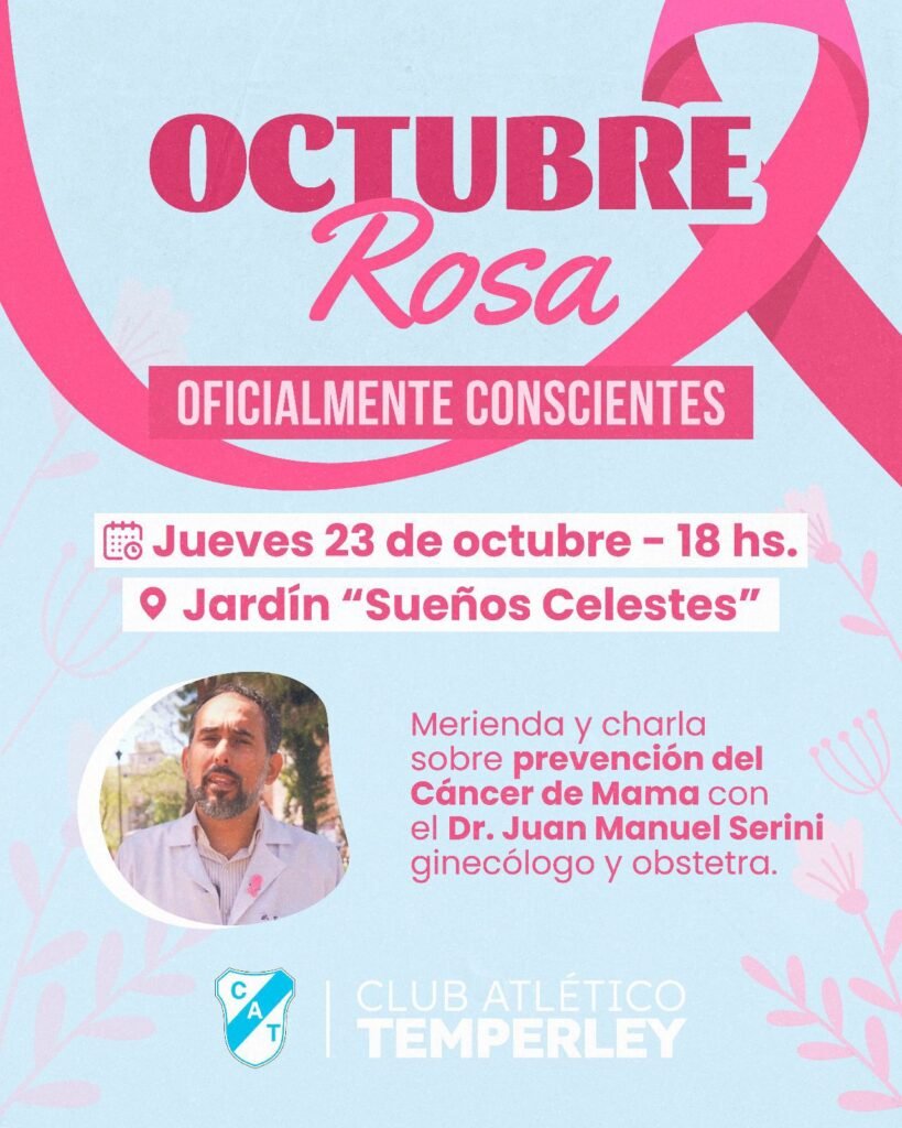 Oficialmente conscientes: Temperley impulsa una “Merienda Rosa” para promover la prevención del cáncer de mama