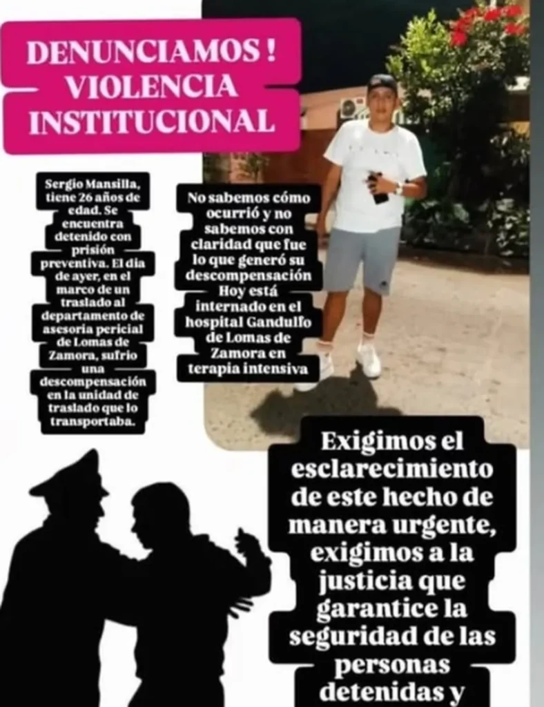 La familia de un detenido internado en el hospital Gandulfo en grave estado, denuncia violencia institucional
