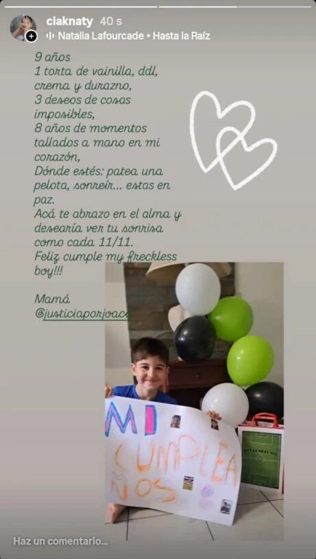 El recuerdo de Joaquín: A tres meses del crimen, la mamá de Joaco lo recordó el día que hubiera cumplido 9 años
