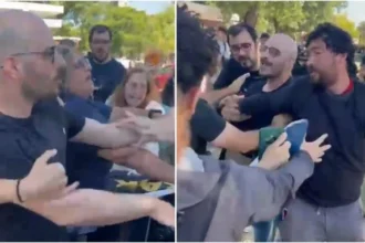 docente agrede a miliantes de LLA