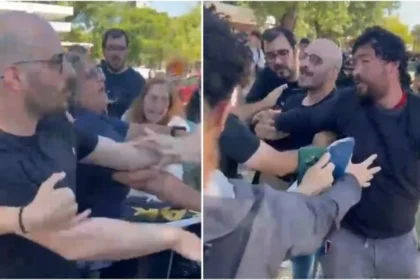 docente agrede a miliantes de LLA